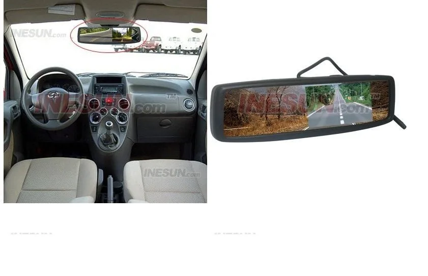 מסך מראה למצלמת רוורס ומצלמה קדמית