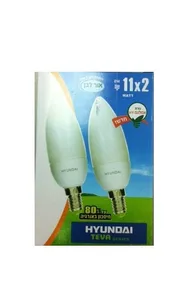 זוג נורות טבע צורת נר 11W מבית HYUNDAI