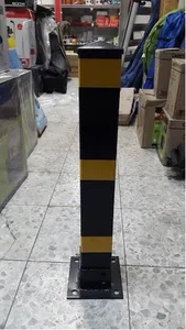 עמוד חניה מתקפל צהוב שחור איכותי