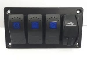 לוח פיקוד 3 מפסקים מוגן מים לסירות ורכבי שטח