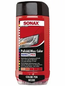 פוליש ווקס לרכב NANO PRO אדום מבית SONAX