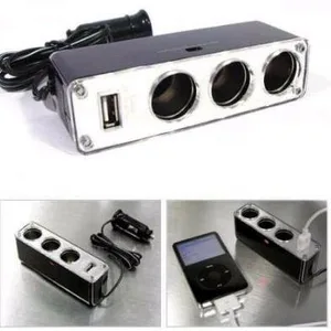 מפצל שקע מצית לרכב עם שקע USB